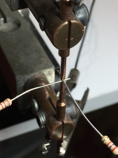 Resistor leg cross wire welding